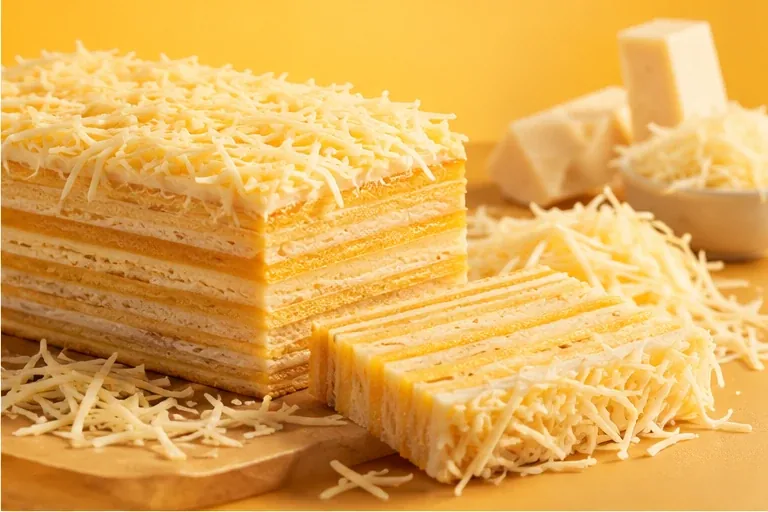 Ilustrasi konsep foto kue lapis cheese